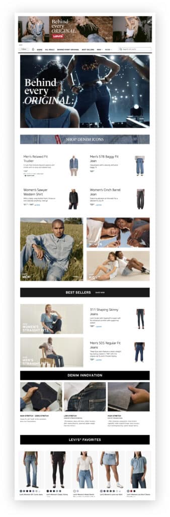 Levi's Amazon Brand Store designed by Iron Creative