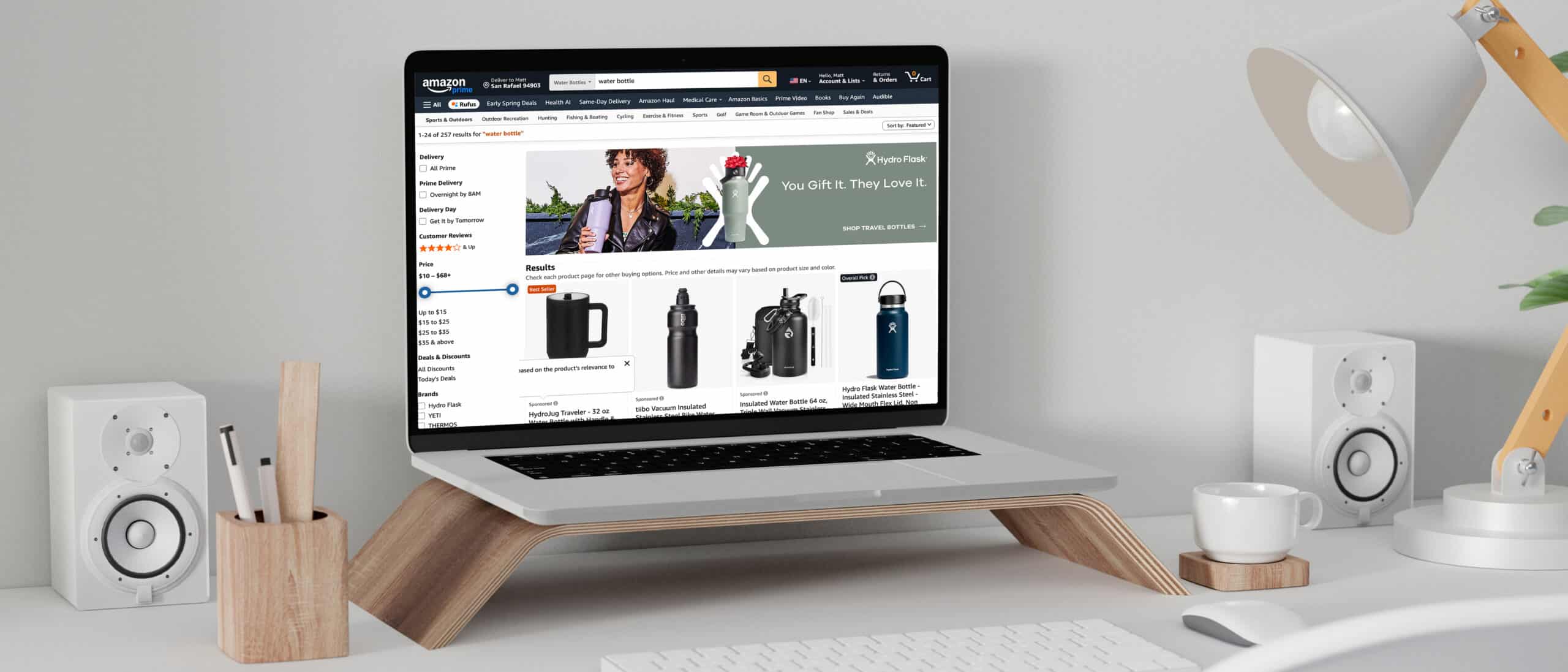 Hydro Flask Amazon Sponsored Brands Ad